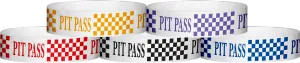 Tyvek® 3/4" x 10" Pit Pass Checker pattern wristbands