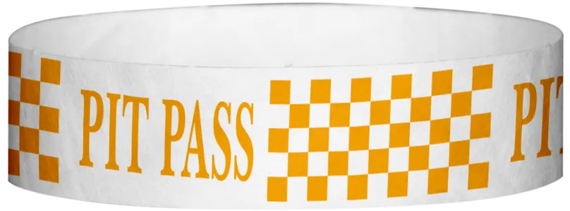 Tyvek® 3/4" x 10" Pit Pass Checker pattern wristbands