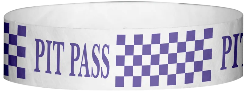 Tyvek® 3/4" x 10" Pit Pass Checker pattern wristbands