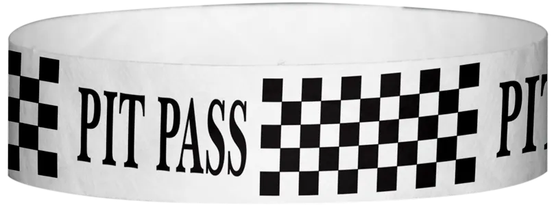 Tyvek® 3/4" x 10" Pit Pass Checker pattern wristbands