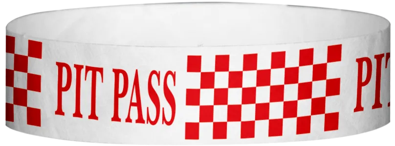 Tyvek® 3/4" x 10" Pit Pass Checker pattern wristbands