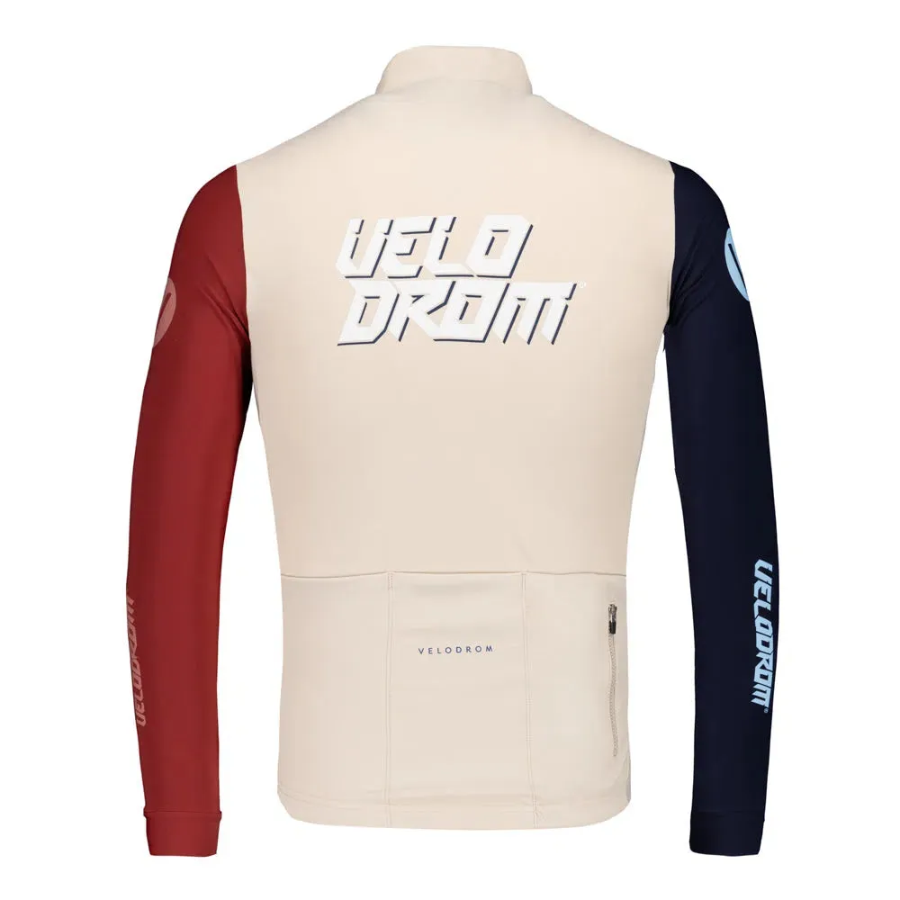 VELODROM RaceDay Thermal Long Sleeve Jersey AW23 - Sand Dual Sleeves