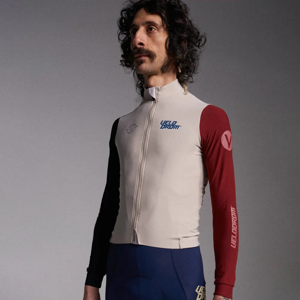 VELODROM RaceDay Thermal Long Sleeve Jersey AW23 - Sand Dual Sleeves