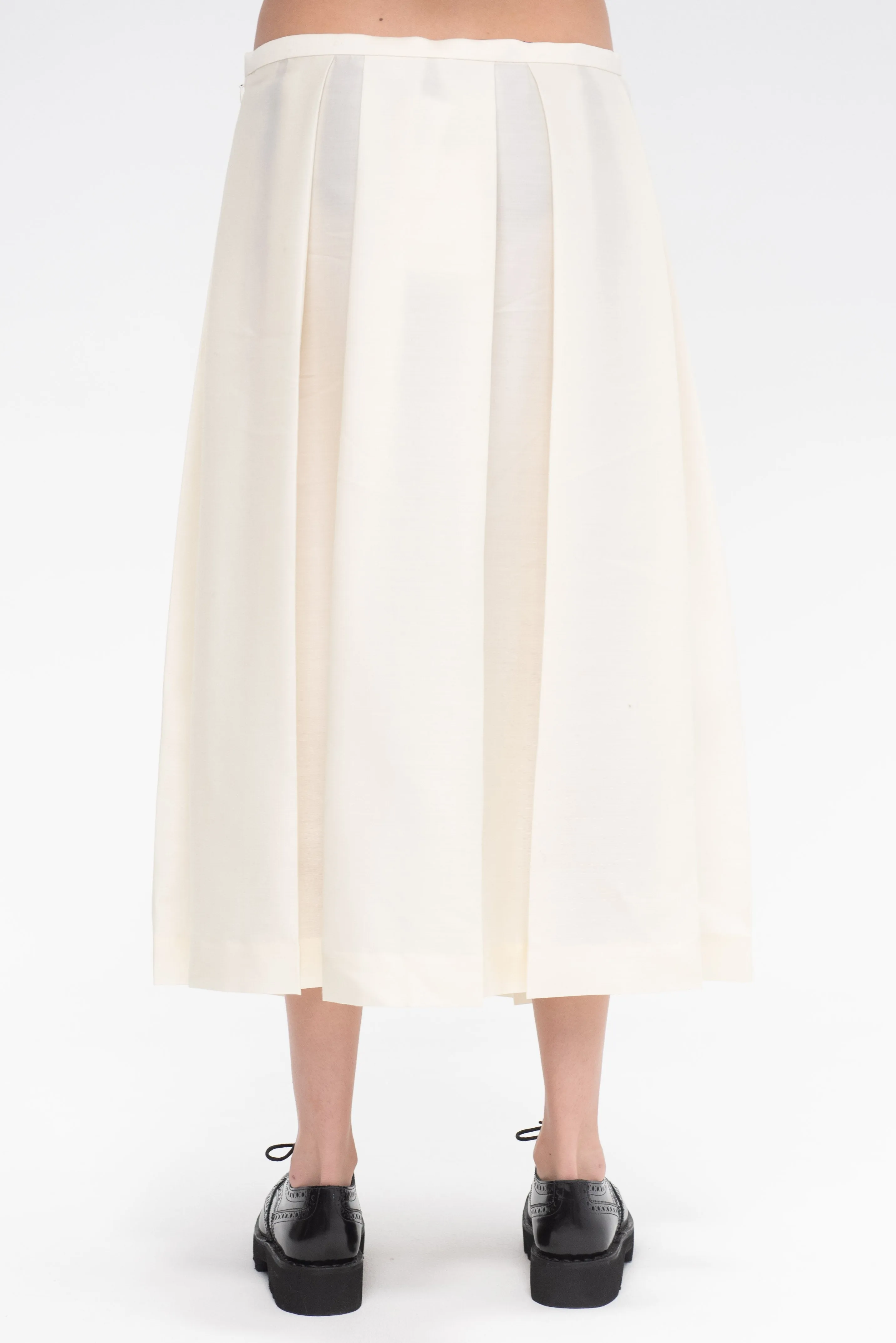 Wool Silk Twinflower Skirt, Macadamia