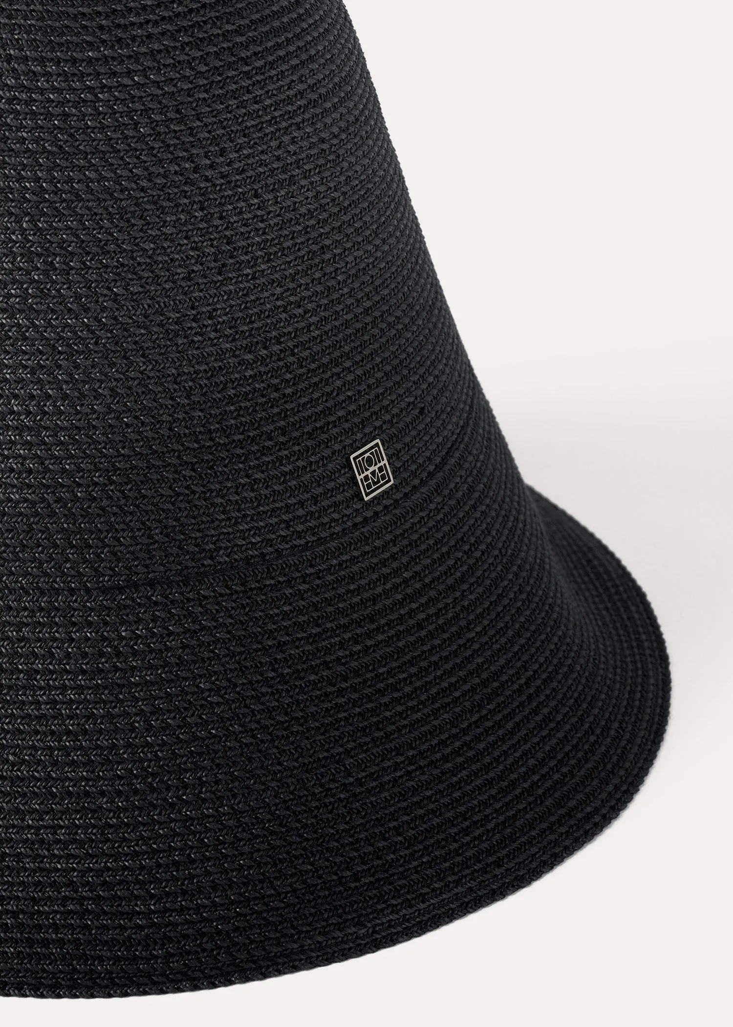 Woven paper straw hat black