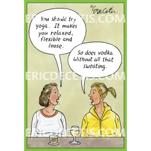 Yoga Vodka Birthday Card Eric Decetis 30333